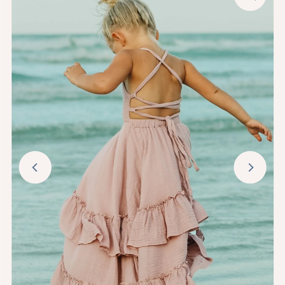 Pink Ruffled Kids Casual Dress